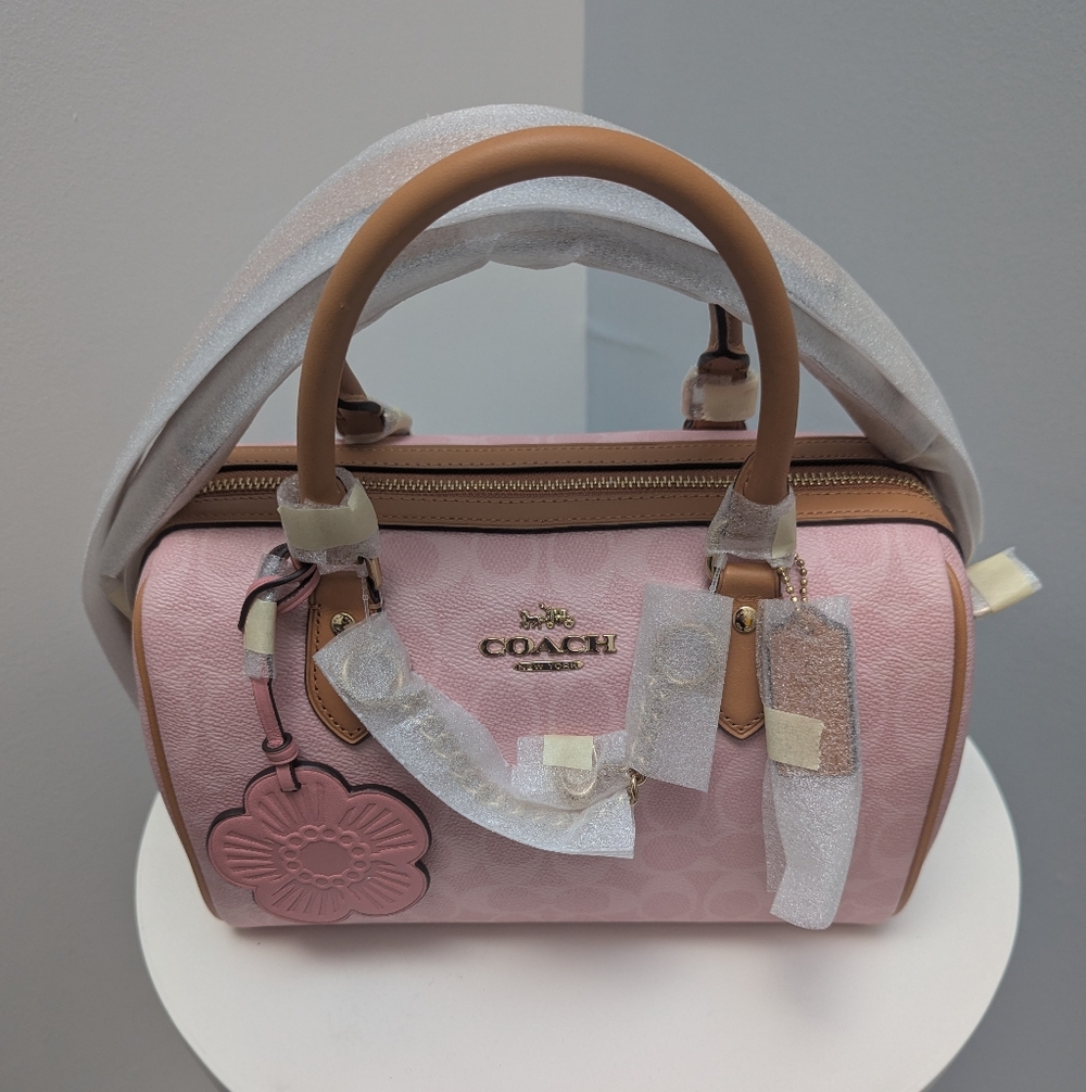 Coach Powder Pink Rowan | New With Charms | Fully Wrapped